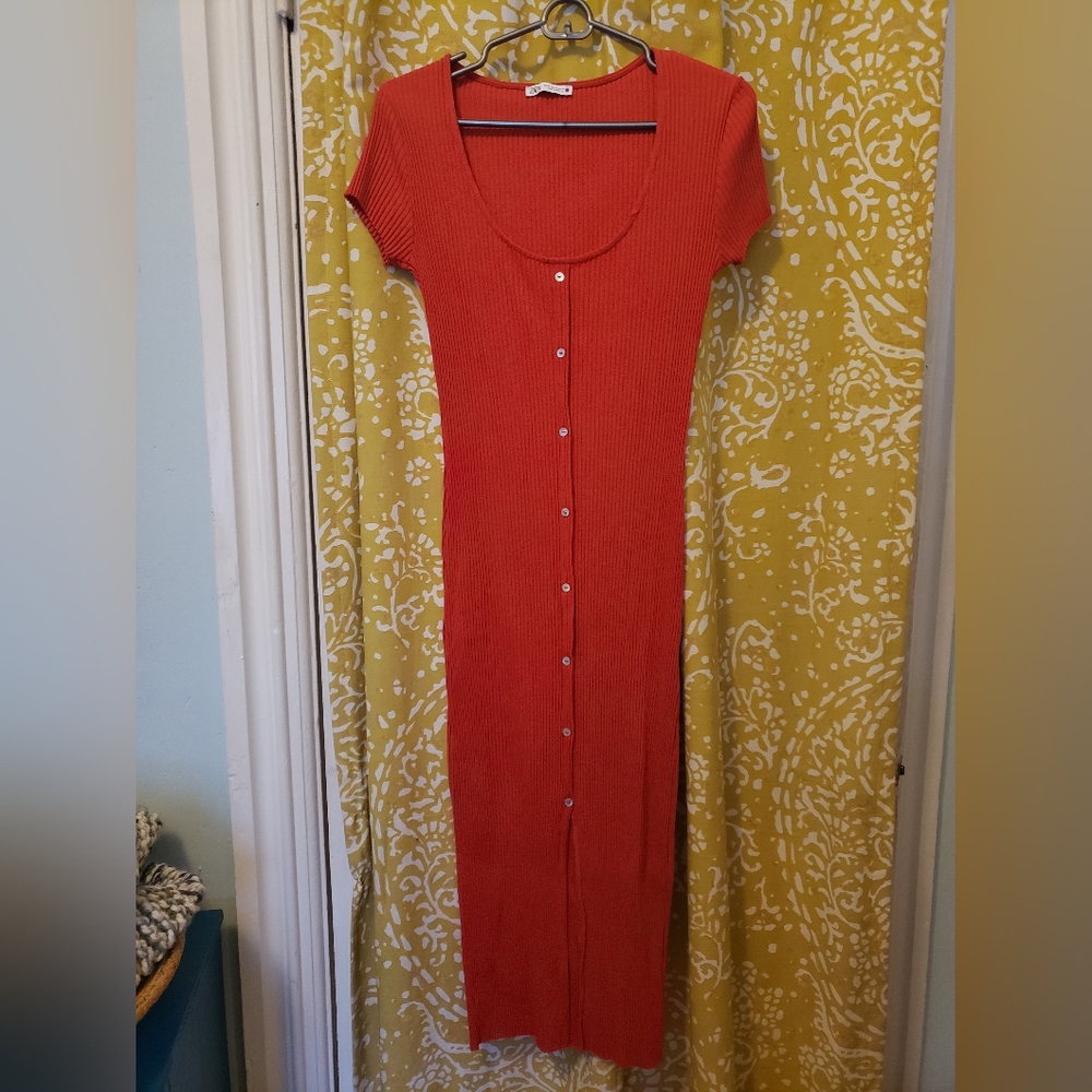 Bright Red Zara Bodycon Dress